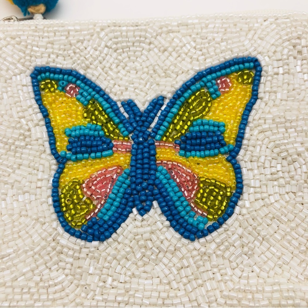 Small Beaded Butterfly Coin Bag - Picture 2 of 3
